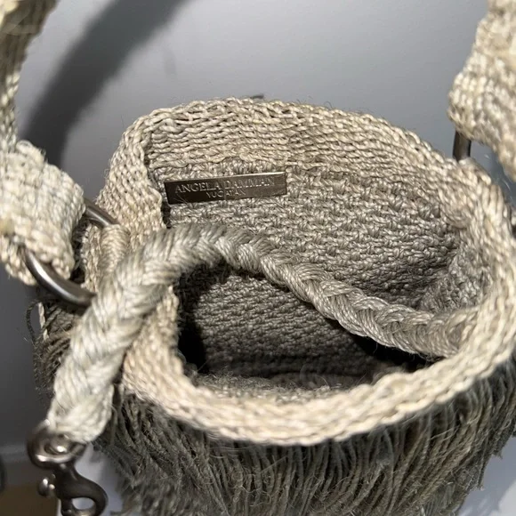 Fringe Woven Handbag in Sage - Picture 5 of 5